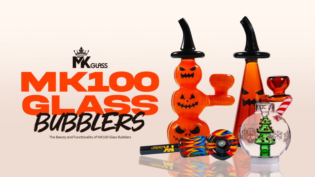mk100glass red halloween design bubblers