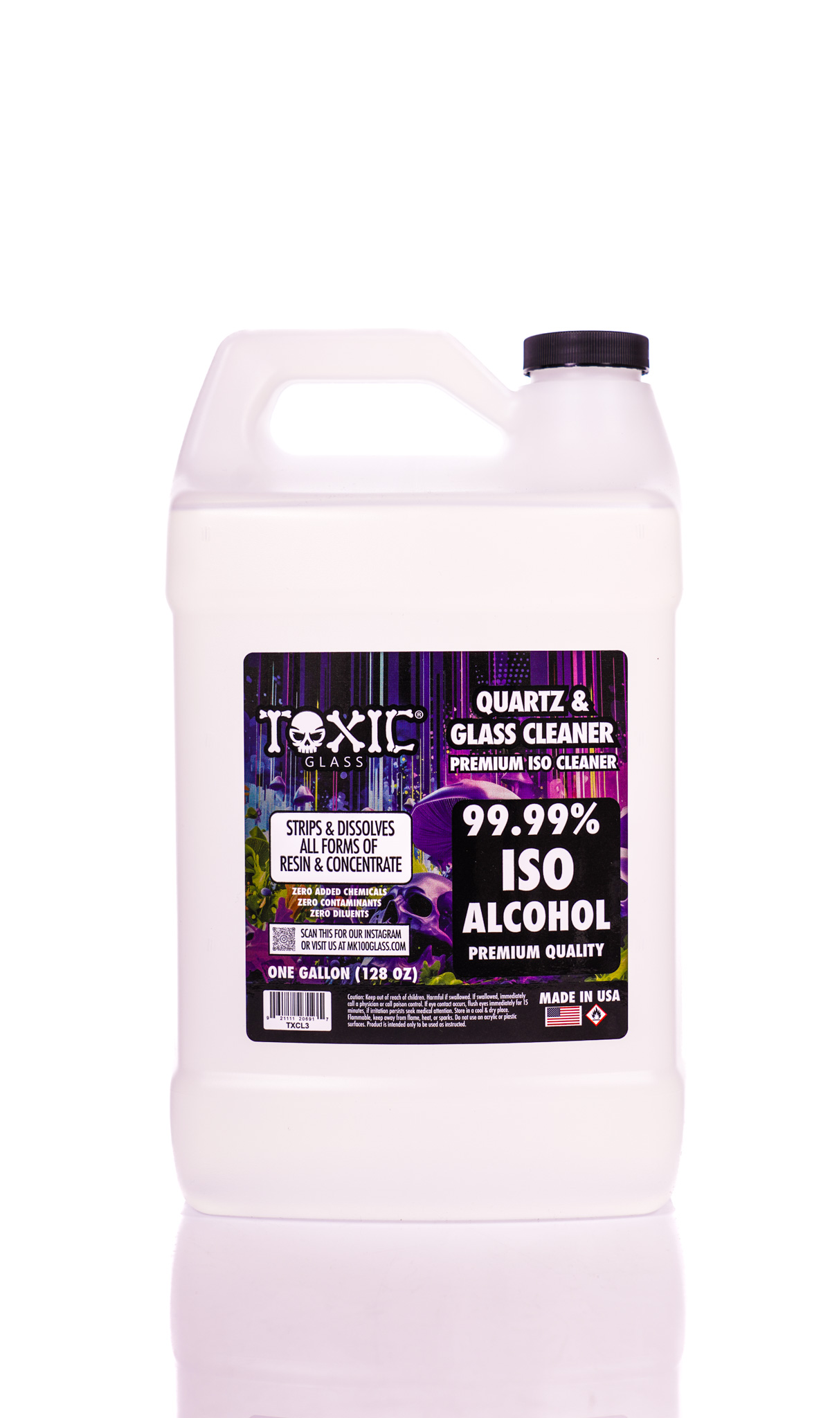 Toxic 99.99% ISO Alcohol Quartz & Glass Cleaner (1 Gallon/128oz)